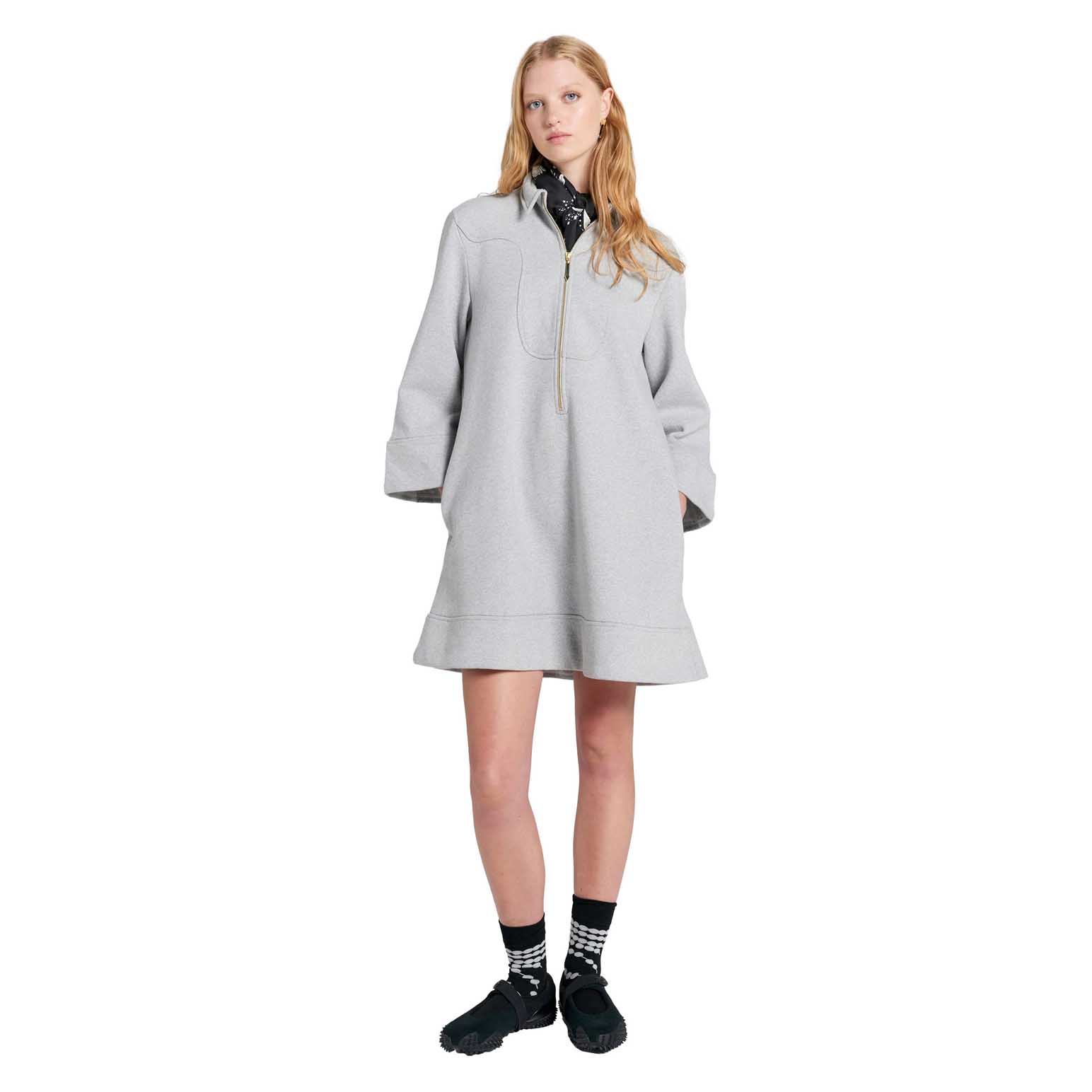 Karen Walker Zip Front Sweatshirt Dress